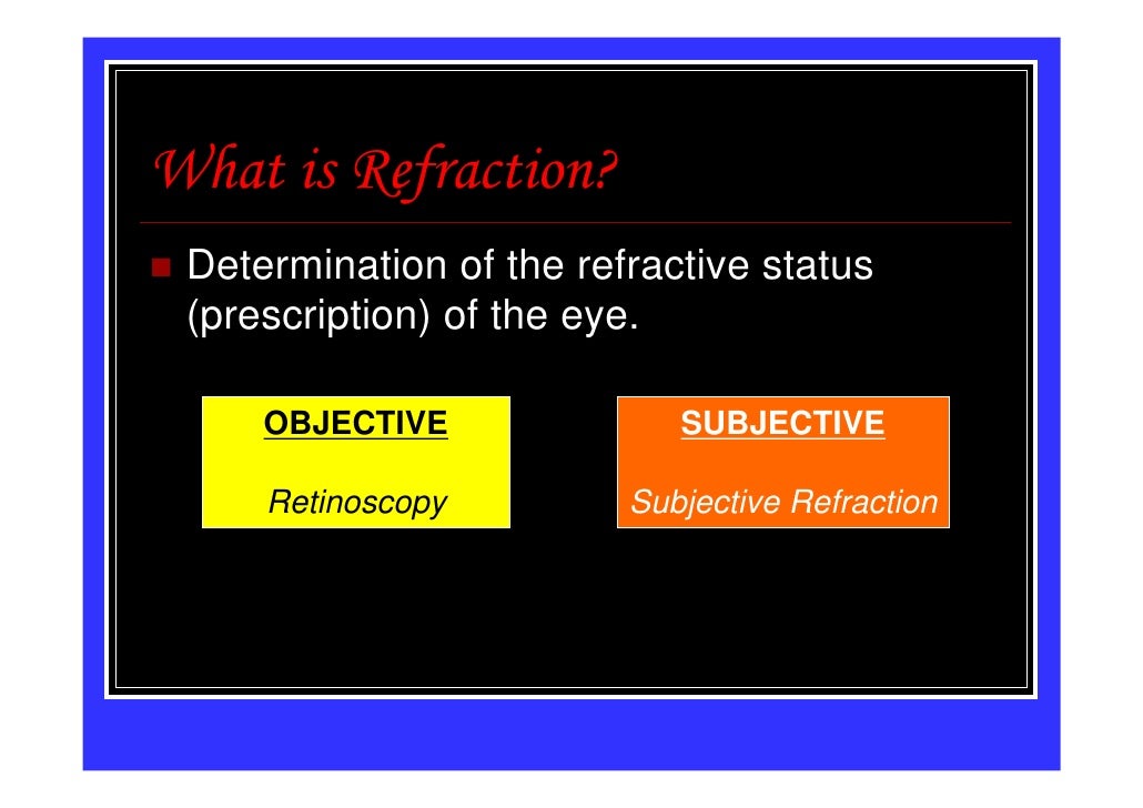 subjective refraction