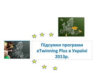Підсумки програми
eTwinning Plus в Україні
2013р.
 