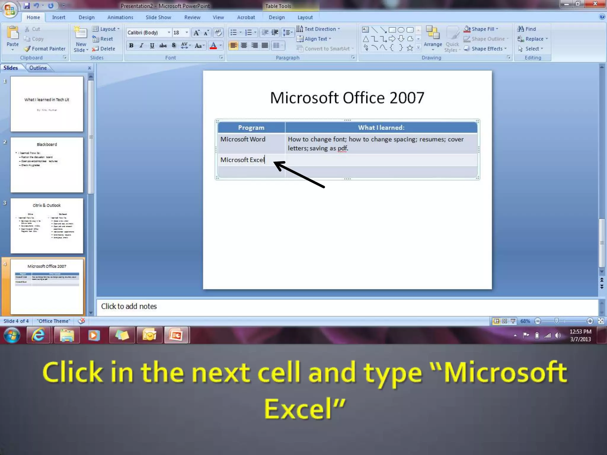 Microsoft PowerPoint 2007