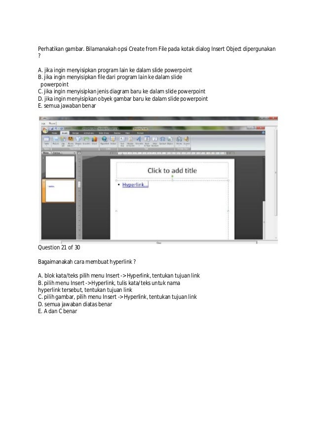 Contoh ujian Microsoft powerpoint 2007
