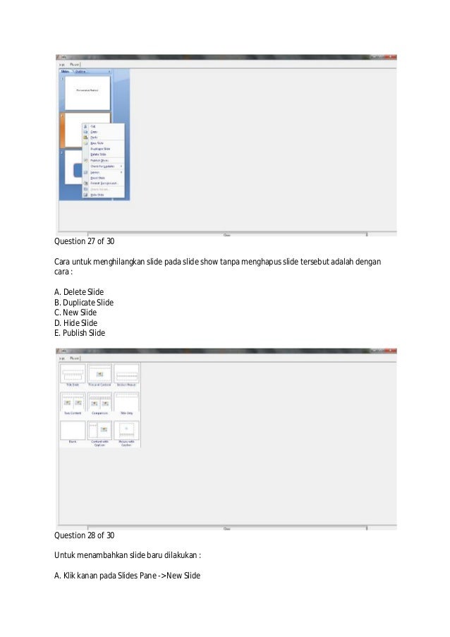 Contoh ujian Microsoft powerpoint 2007