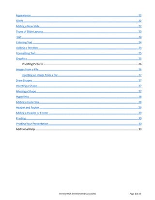 Ms Powerpoint 2016 Notes.pdf Microsoft power point basics 2016 by Bhavesh Mor | PDF