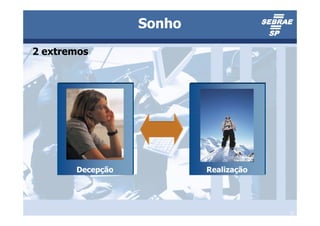 Sonho
2 extremos




       Decepção           Realização




                                       17
 