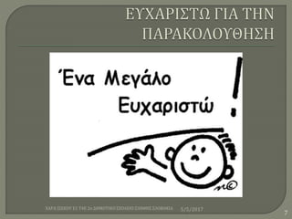 5/5/2017ΧΑΡΑ ΣΙΣΚΟΥ Ε1 Τ4Ε 2ο ΔΗΜΟΤΙΚΟ ΣΧΟΛΕΙΟ ΞΑΝΘΗΣ ΣΛΟΒΑΚΙΑ
7
 