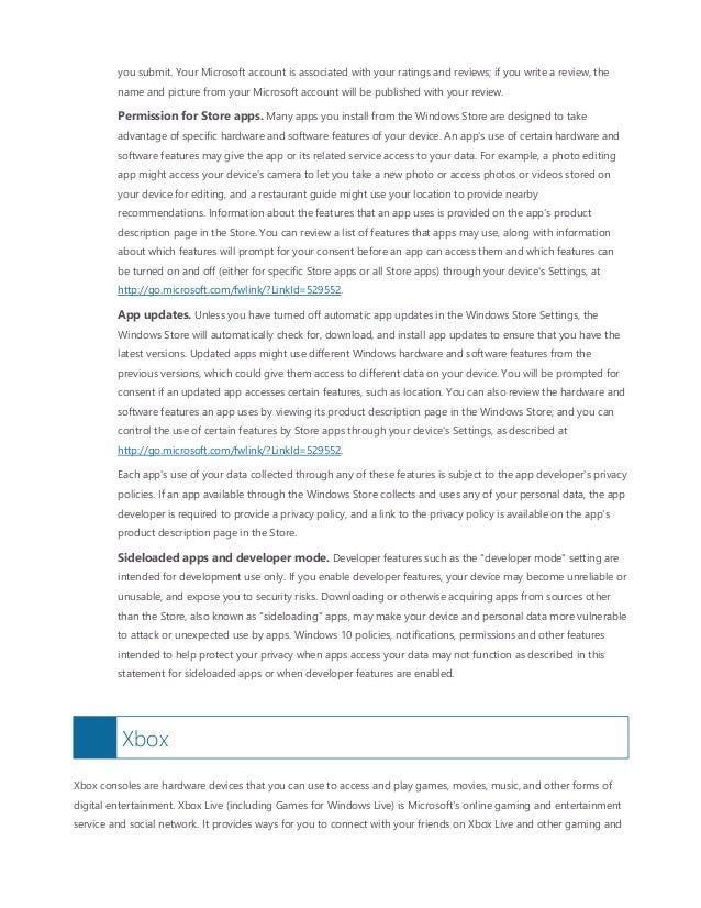 Microsoft privacy statement