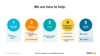 21 © TechSoup Global. All Rights Reserved.
We are here to help.
Send your questions to: reachus@techsoup.org
 