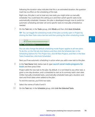 Microsoft project 2013 step by step | PDF