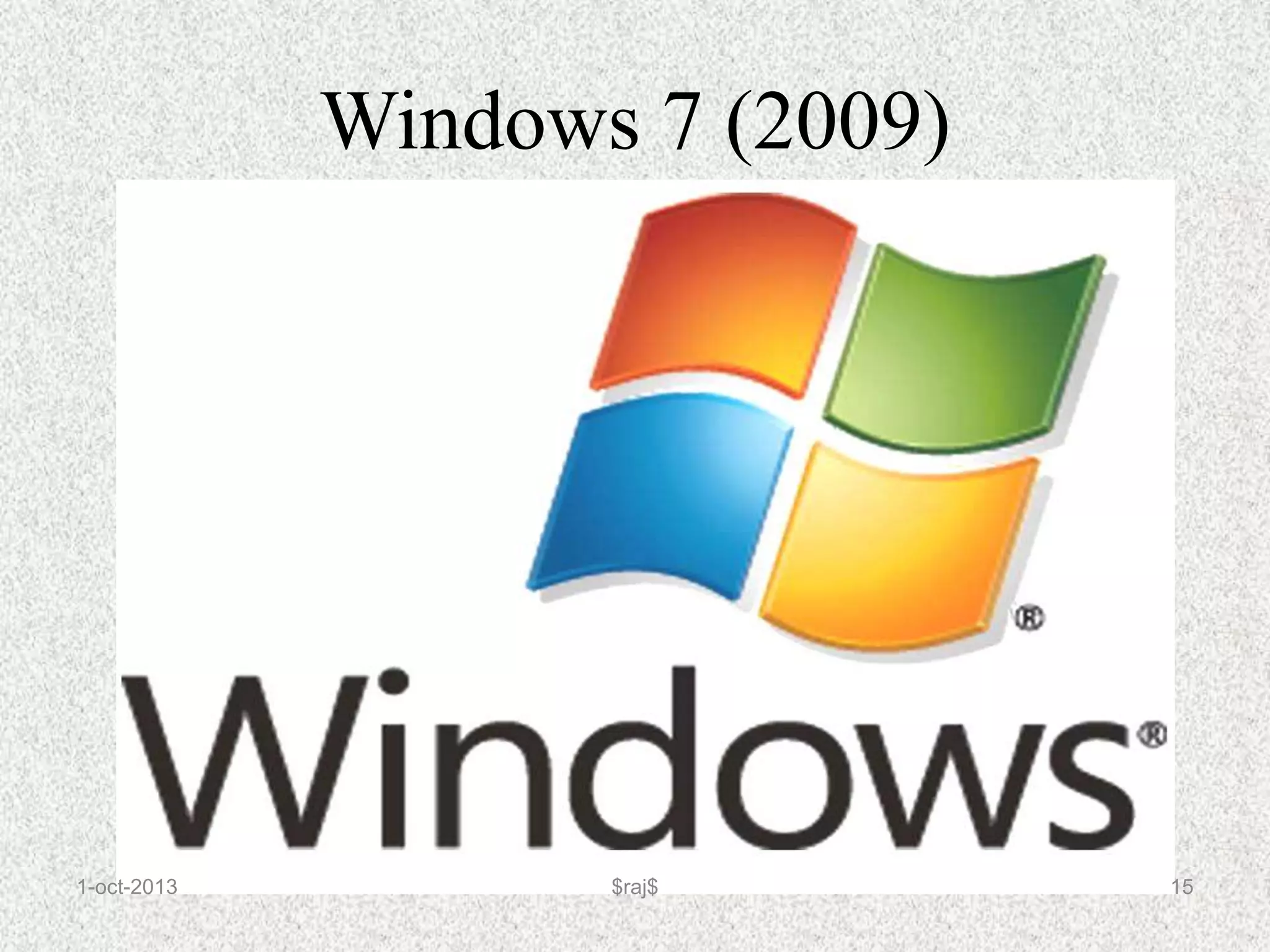 Windows 7 (2009)
1-oct-2013 15
$raj$
 