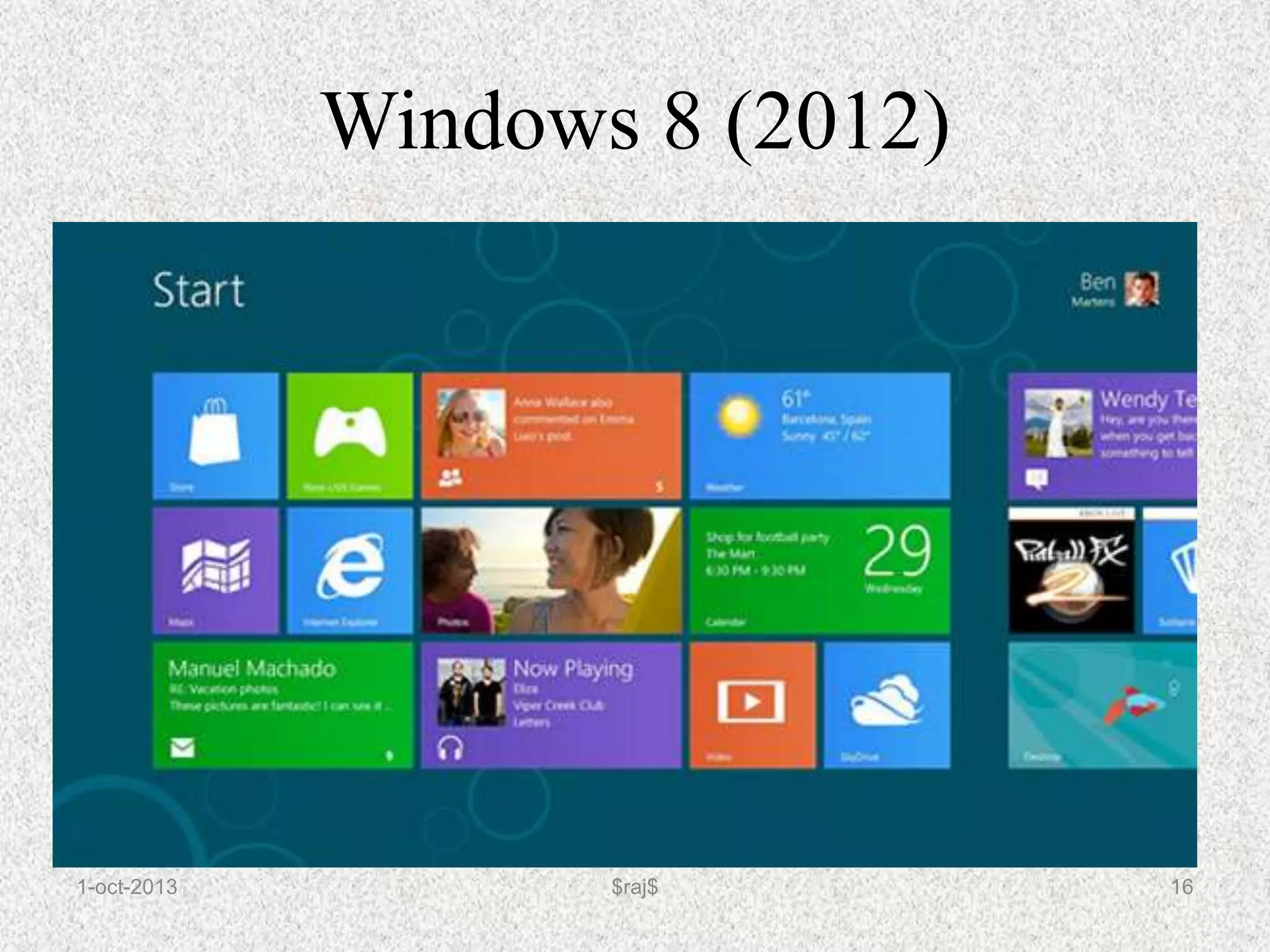 Windows 8 (2012)
1-oct-2013 16
$raj$
 