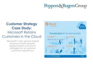 Customer Strategy
Case Study:
Microsoft Retains
Customers in the Cloud
Microsoft’s new service-based
business model requires
segmentation and churn
strategies for an optimal
customer experience
 