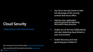 aka.ms/azuresecuritycenter
aka.ms/mcas