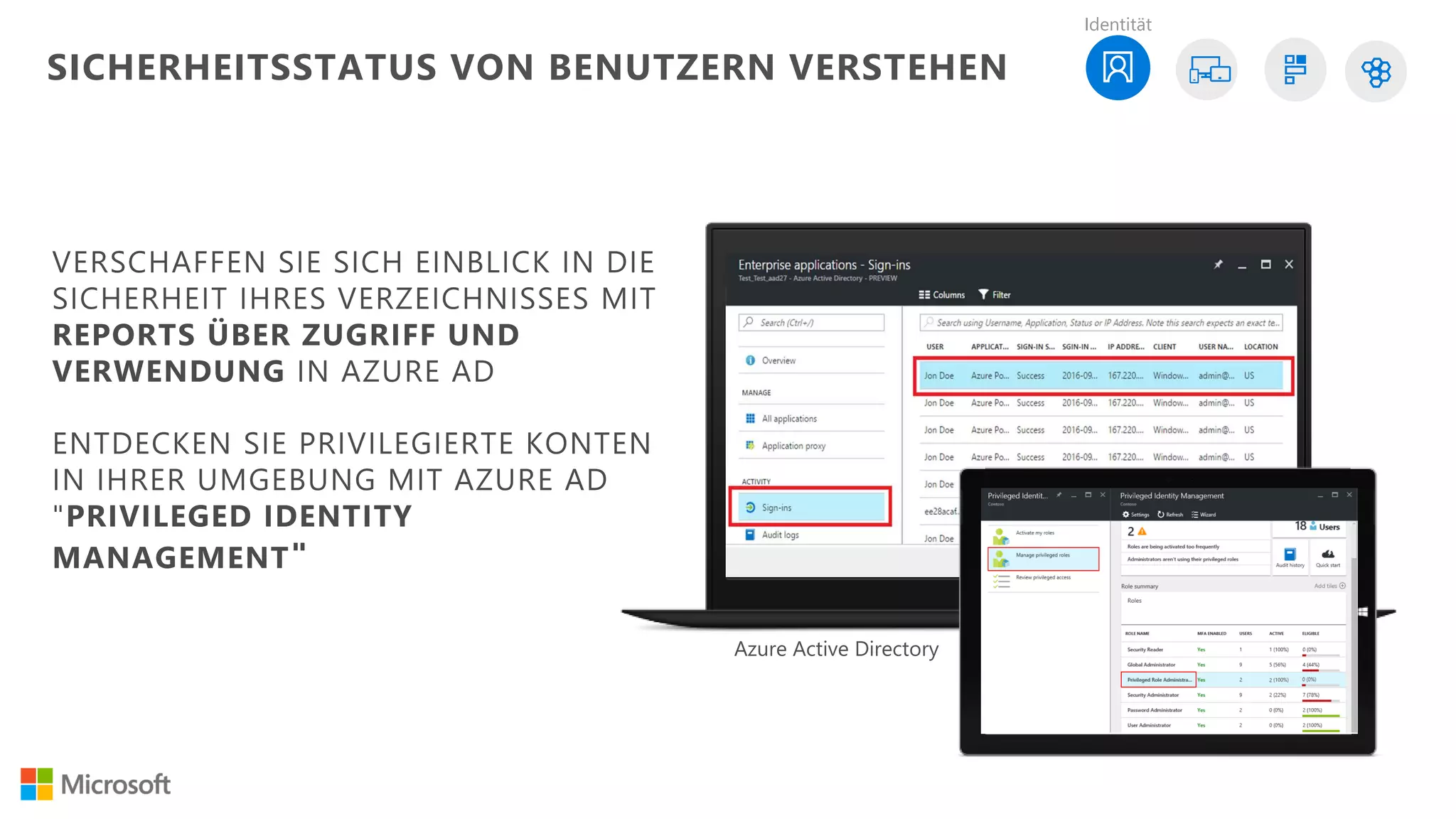 Identität
SICHERHEITSSTATUS VON BENUTZERN VERSTEHEN
 