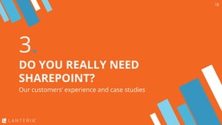 3.
DO YOU REALLY NEED
SHAREPOINT?
Our customers’ experience and case studies
15
 
