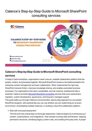 microsoft sharepoint consulting services | PDF