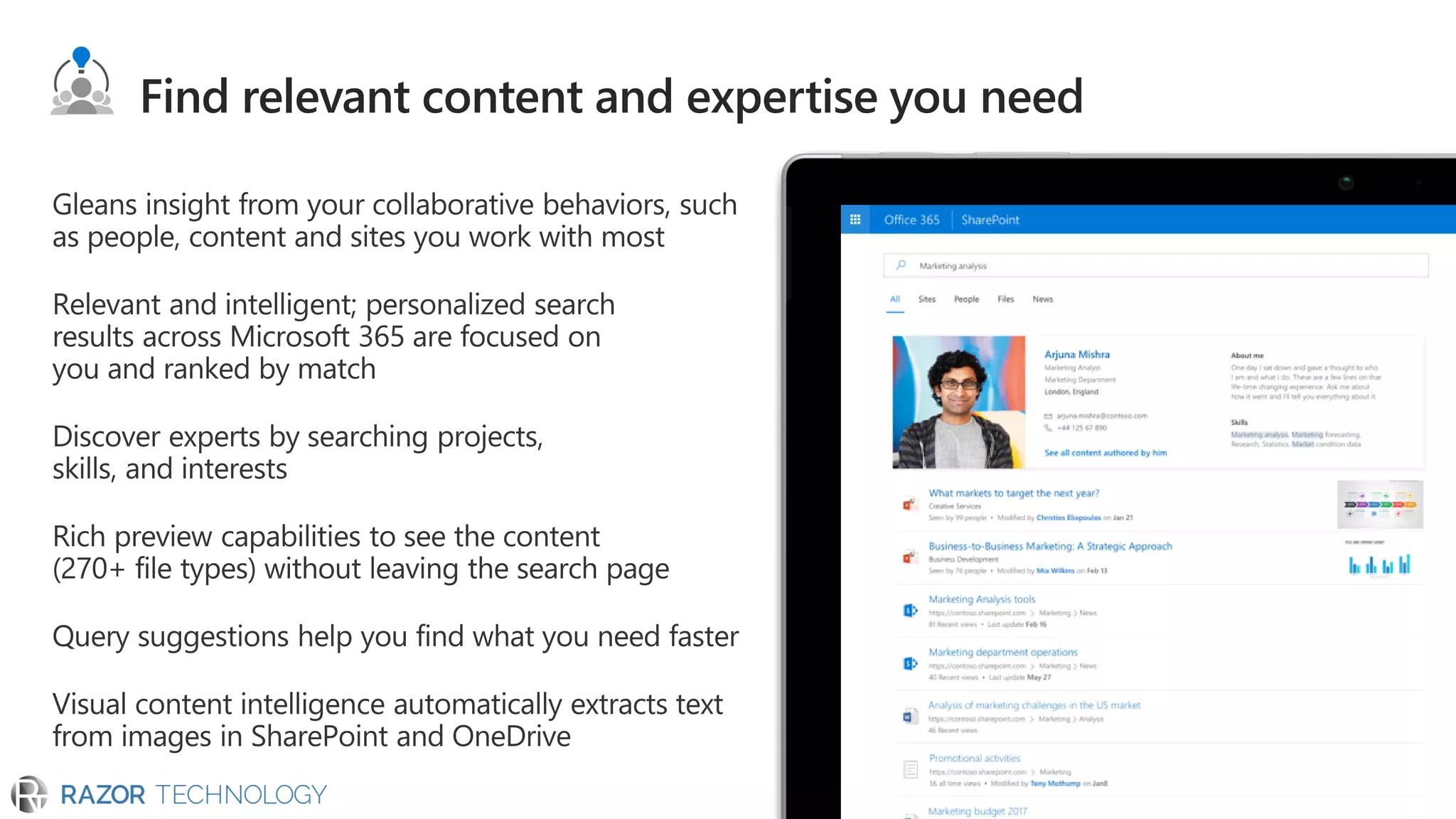 Find relevant content and expertise you need
 