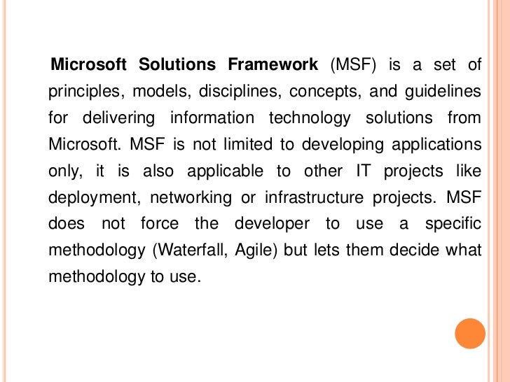 Microsoft Solutions Framework Microsoft solutions framework
