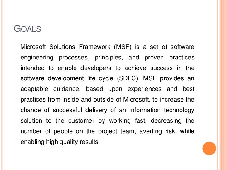 Microsoft Solutions Framework Microsoft solutions framework