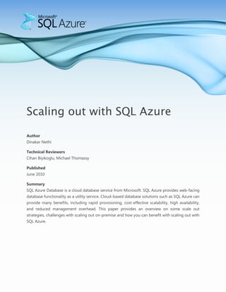 Microsoft SQL Azure - Scaling Out with SQL Azure Whitepaper | DOCX ...