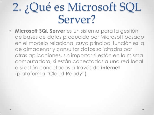 Caracteristicas Microsoft SQL Server