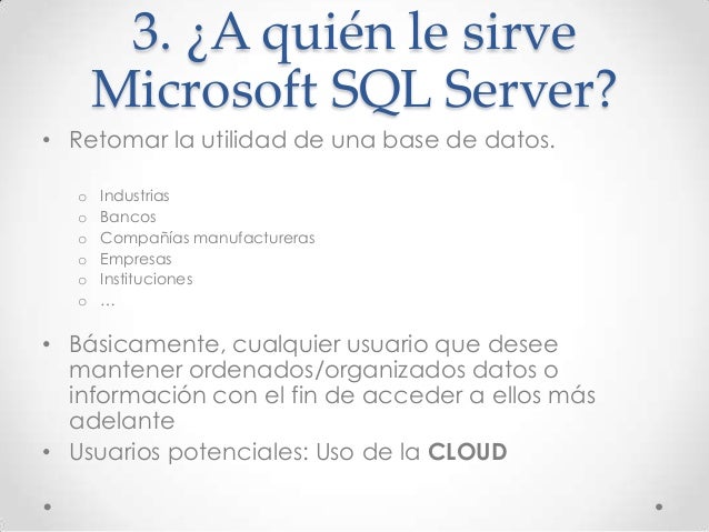 Caracteristicas microsoft sql server