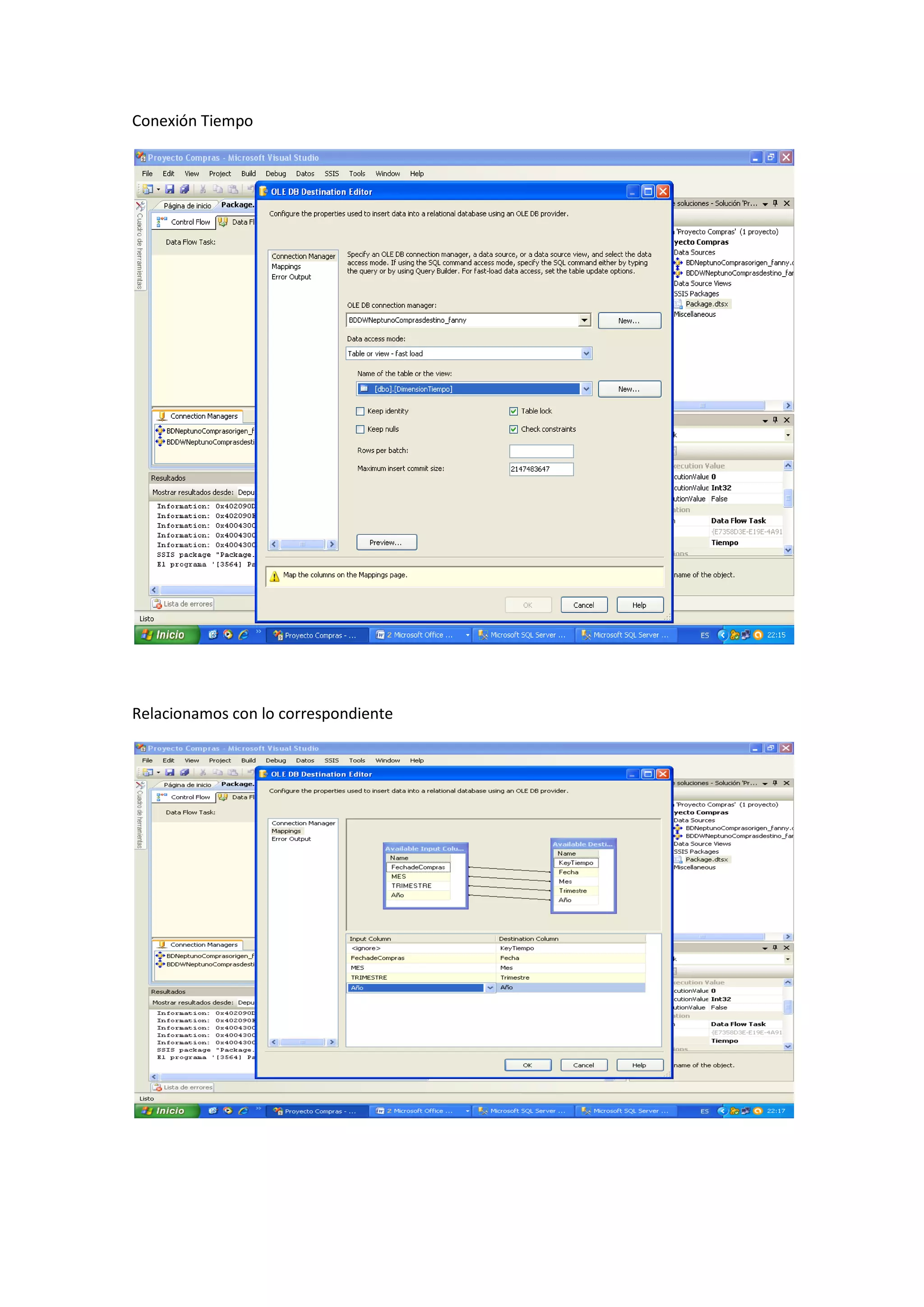 Conexión Tiempo
Relacionamos con lo correspondiente
 