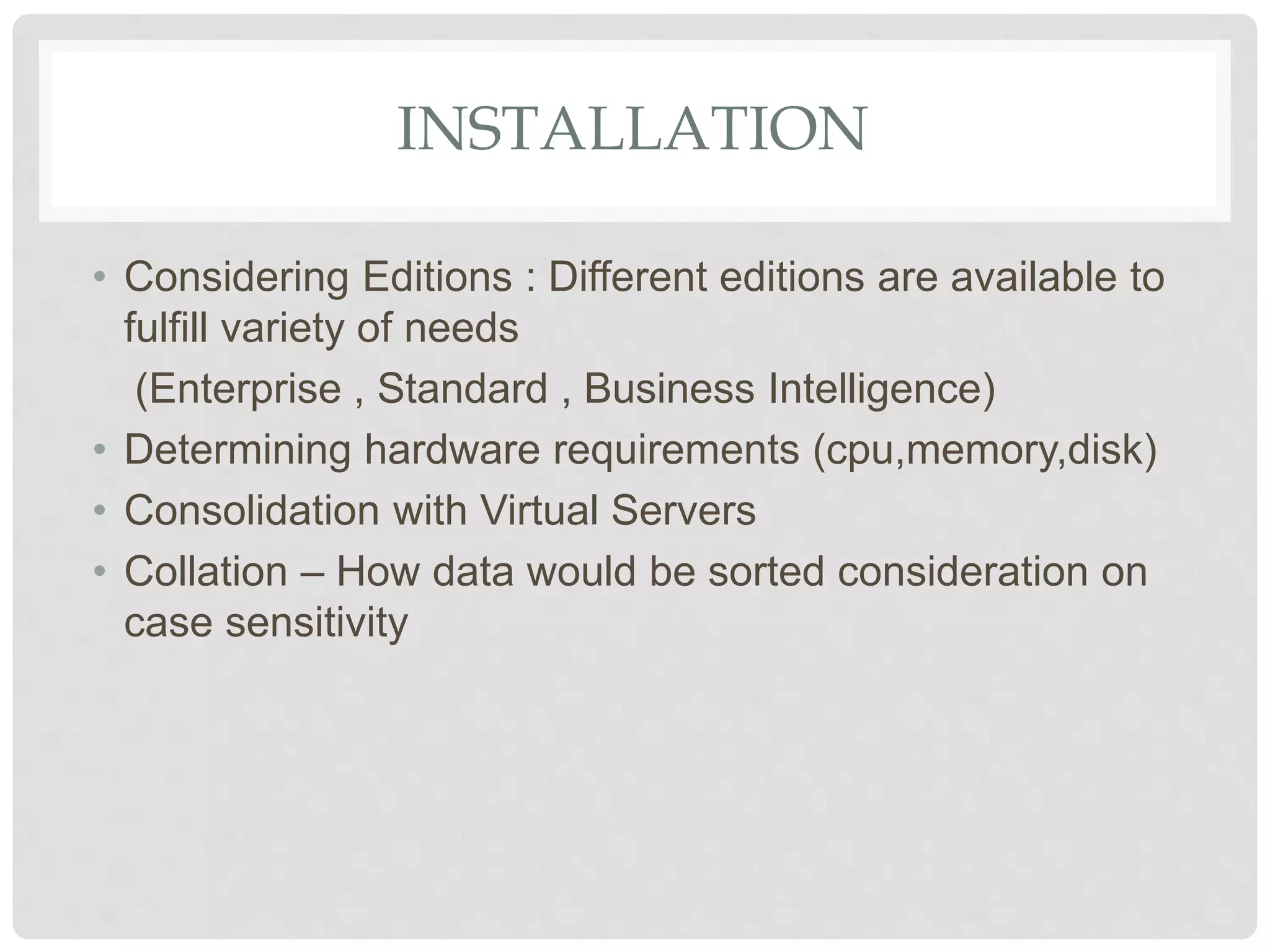 Microsoft sql server database administration | PPT