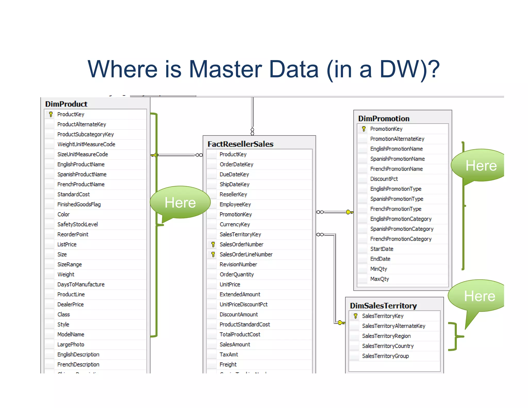 Where is Master Data (in a DW)? 