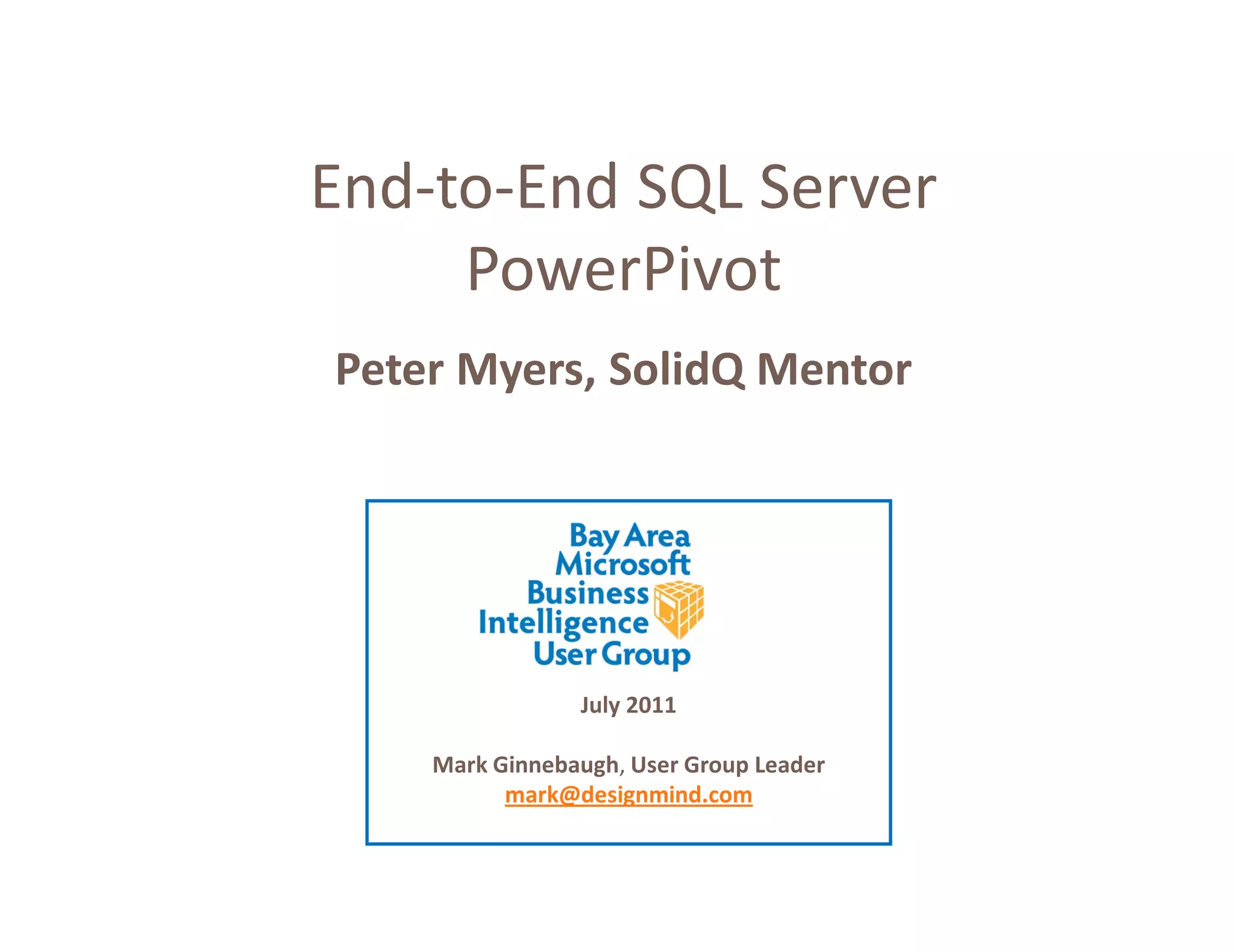 Microsoft SQL Server PowerPivot | PDF