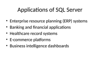 Comprehensive Introduction to Microsoft SQL Server and Relational ...