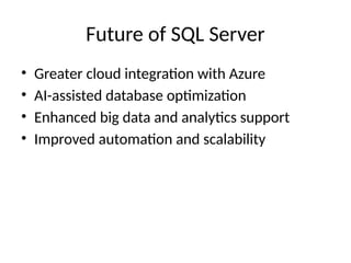Comprehensive Introduction to Microsoft SQL Server and Relational ...