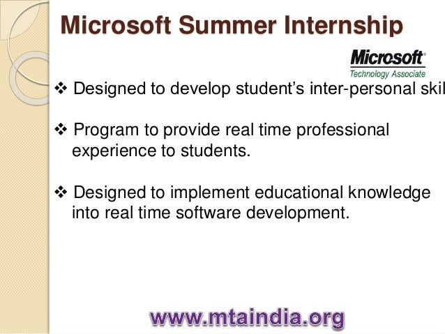 microsoft summer internship 2016 mta india microsoft student internships
