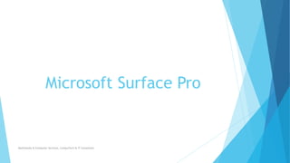 Microsoft Surface Pro
Multimedia & Computer Services, CompuTech & IT Consultant
 