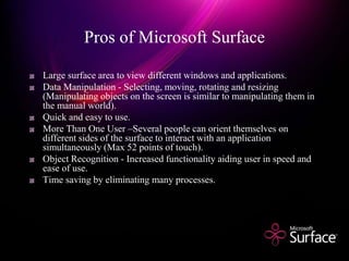 Operating Surface Microsoft Surface Technology | PPTX