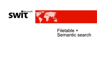 Filetable +
Semantic search
 