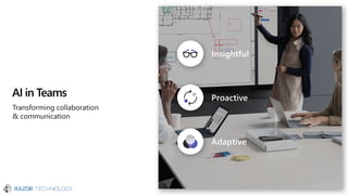 Transforming collaboration
& communication
AI in Teams
 