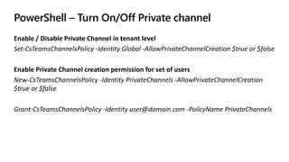 Overview of Private Channels in Microsoft Teams | PPTX
