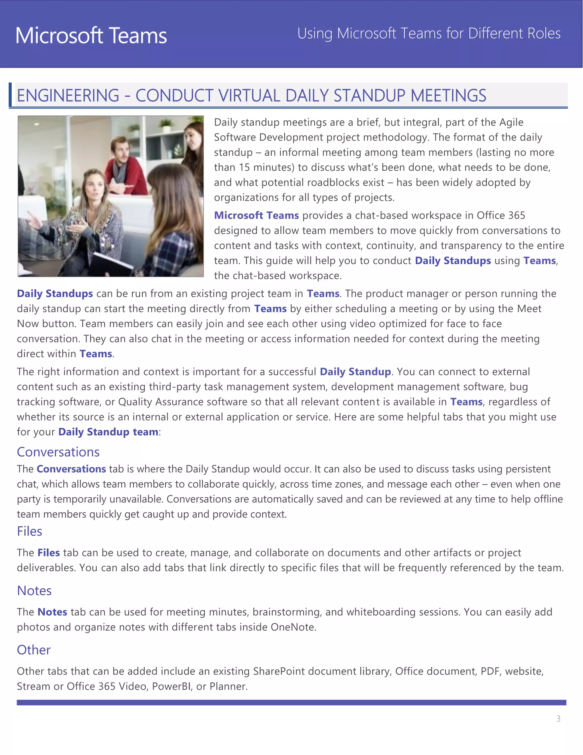 Microsoft teams role specific guide | PDF | Web Conferencing | Computer ...