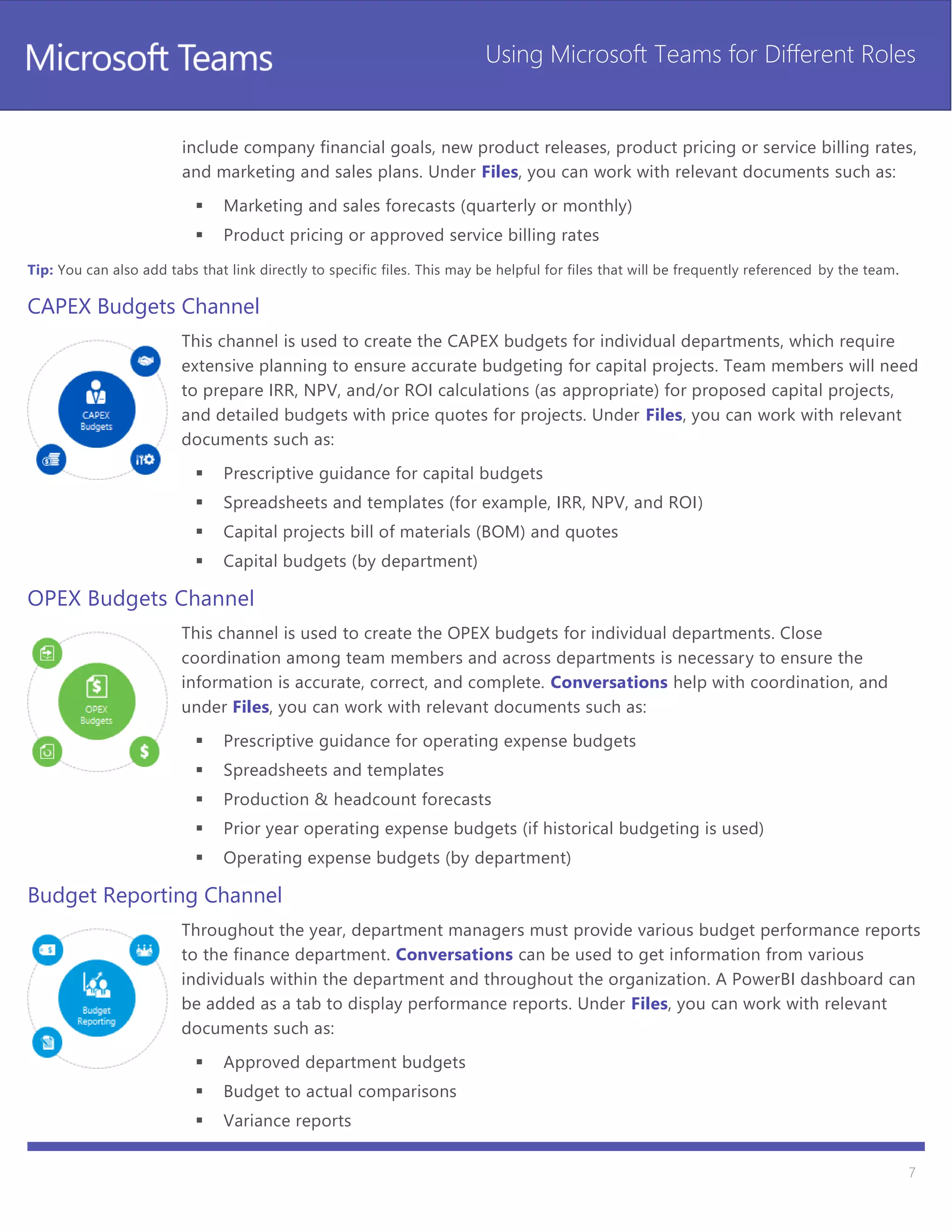 Microsoft teams role specific guide | PDF | Web Conferencing | Computer ...