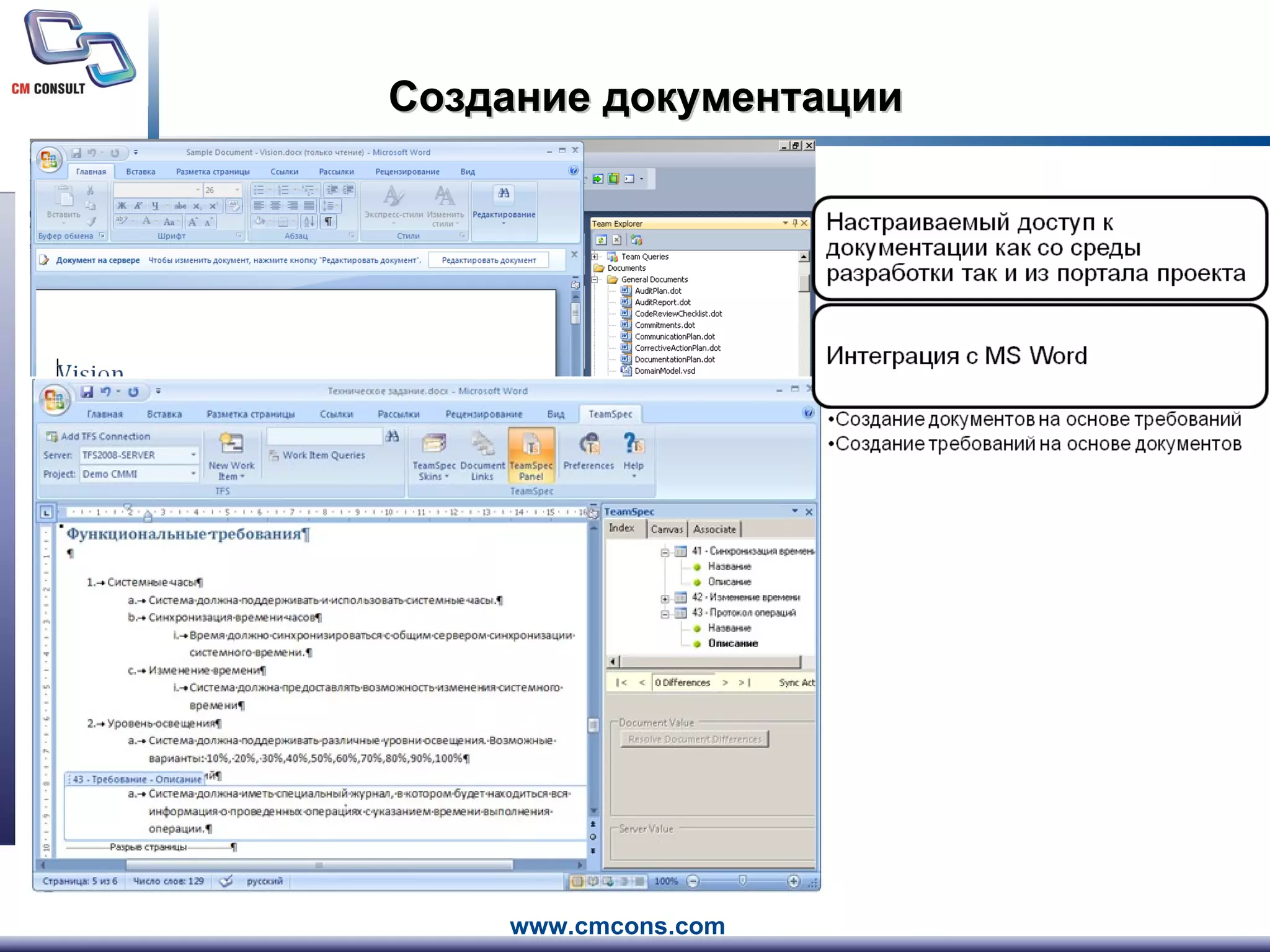 Создание документации 