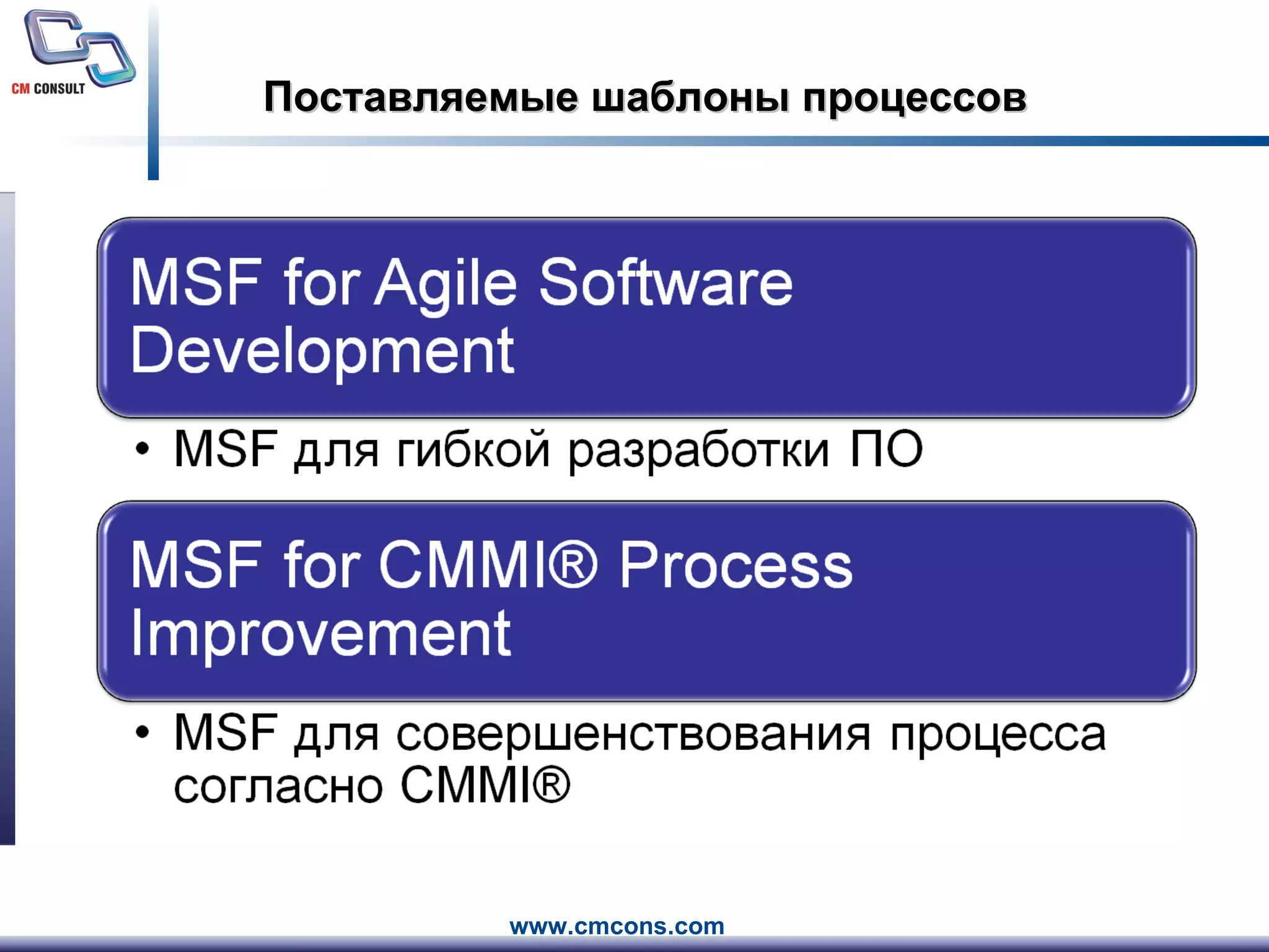 Поставляемые шаблоны процессов 