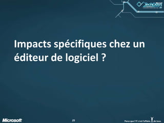 Impacts spécifiques chez un éditeur de logiciel ?