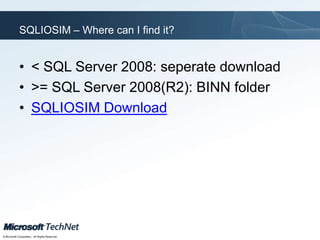Stress testing using SQLIOSIM and SQLIO | PPTX