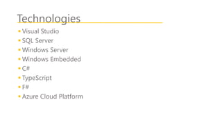 Microsoft technologies presentation | PPTX