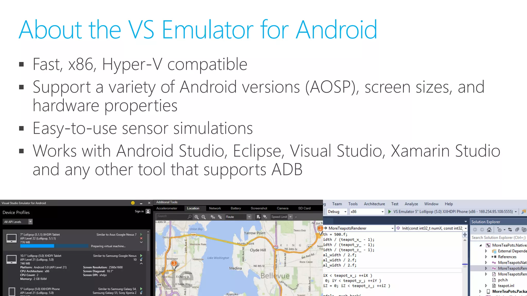     About the VS Emulator for Android 