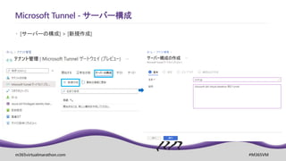 m365virtualmarathon.com #M365VM
Microsoft Tunnel - サーバー構成
 [サーバーの構成] > [新規作成]
 