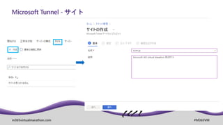 m365virtualmarathon.com #M365VM
Microsoft Tunnel - サイト
 