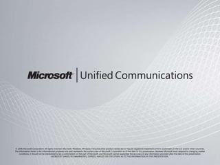 Comm Unity Rocks Microsoft Microsoft Unified Communications - Overview Presentation | PPT
