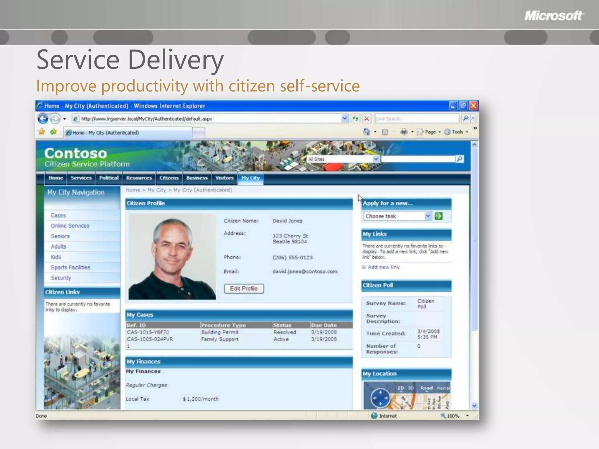 Service Delivery
Improve productivity with citizen self-service
 
