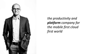 the productivity and
platform company for
the mobile first cloud
first world
 