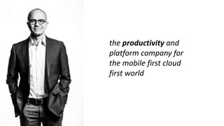 the productivity and
platform company for
the mobile first cloud
first world
 